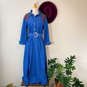 Vintage Western Inspired Denim Dress